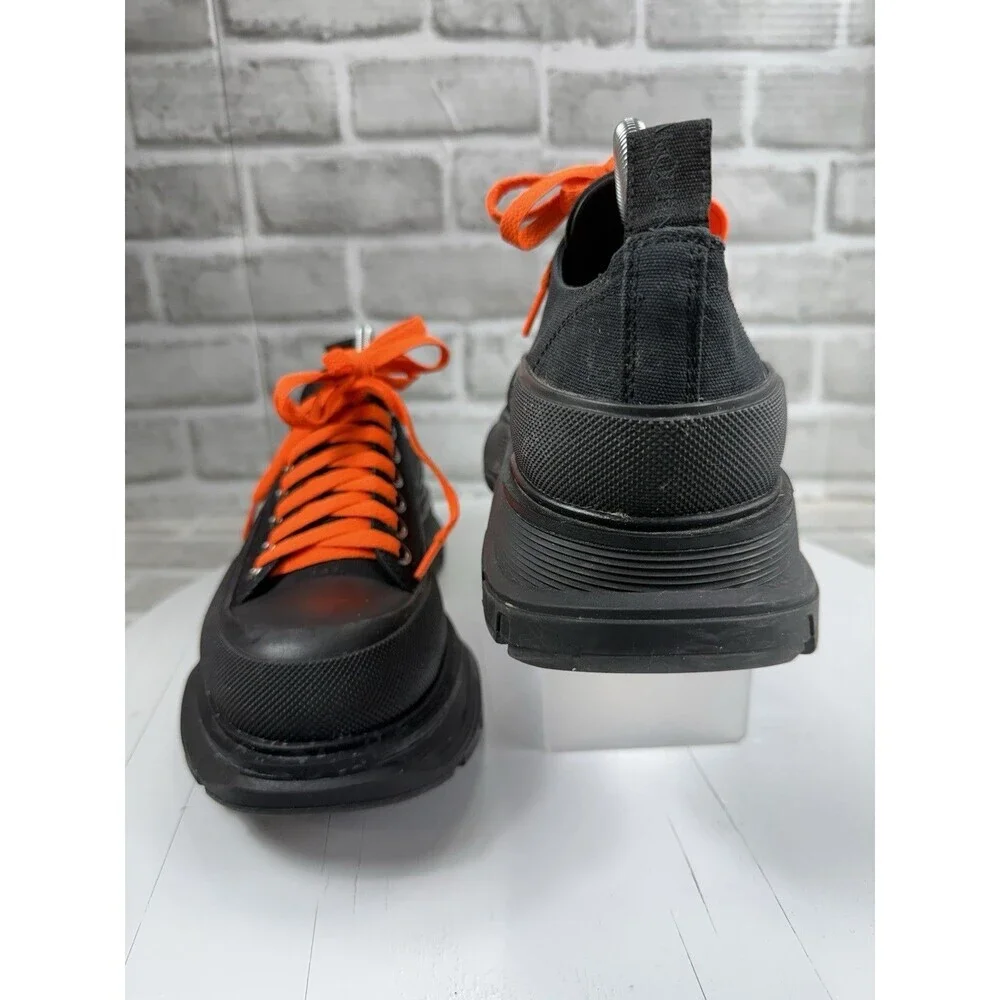 Alexander McQueen Black & Orange Tread Slick Low Platform Sneakers 40 - 9.5/10